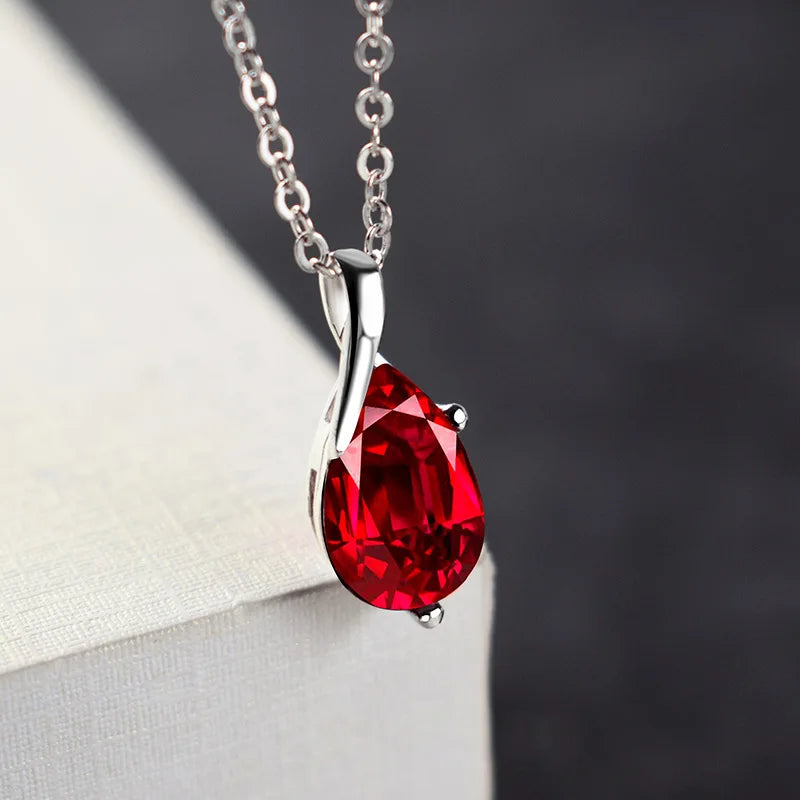 Ruby Teardrop Necklace