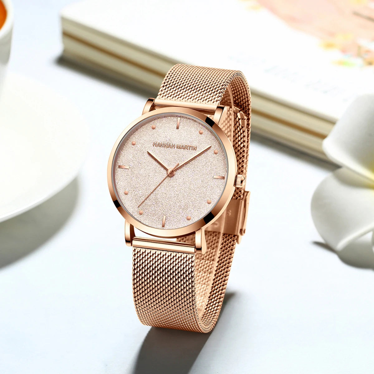 Celestia Rose Mesh Watch